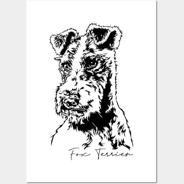 Fox Terrier dog portrait Wall Art by wilsigns